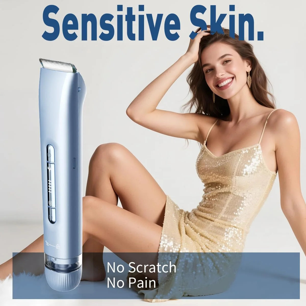 Electric Razors for Women 2-in-1 Rechargeable Bikini Trimmer Painless Body Hair Remover for Ladies Pubic, Legs, Face, Underarms