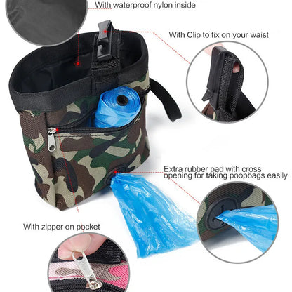 Puppy Training Treat Snack Food Pouch Pet Treating Bag Waterproof Nylon Adjustable Clip Green Dog Training Treat Pouch