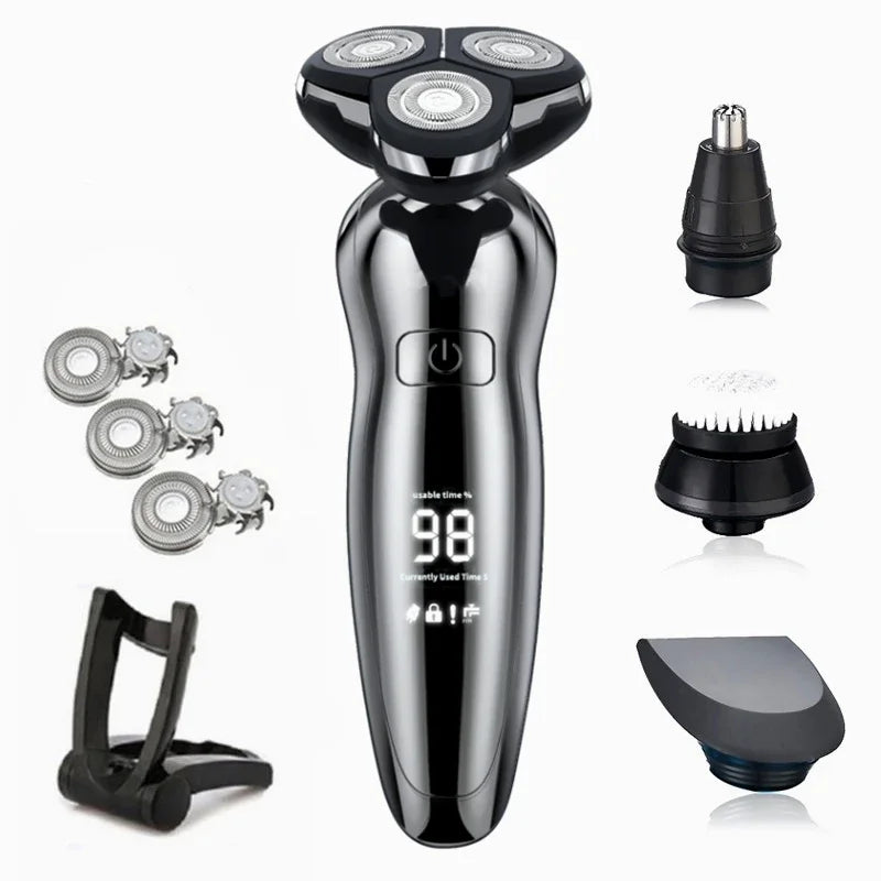 ZOZEN Electric Razor Electric Shaver Body Hair Cutting Shaving Machine for Men Clipper Rotary Beard Trimmer 100% Waterproof