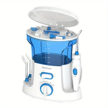 600ml Water Flosser for Braces 10 Pressure Settings LED Display Screen 7 Tips IPX4 Home Oral Irrigator 180 s Clean
