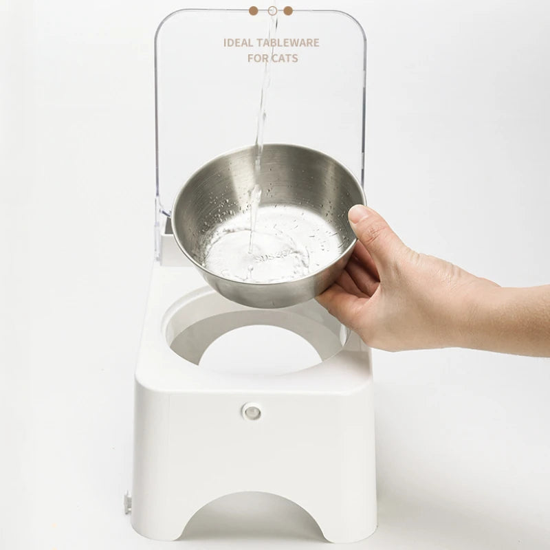Portable Pet Cat Bowl Detachable Safe Feeder Automatic Sensing Open Lid Dog Bowl Cat Basin Plug-in Pet Food Utensil Products
