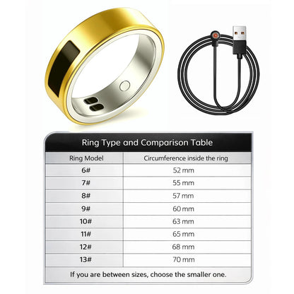 Smart Ring with Vibration Reminder, Call & Message Notification Ring, Silent Alerts, Health Tracking, Stress & Heart Rate