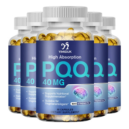 PQQ Capsules Supplement 40 mg - Mitochondrial Biogenesis & Metabolism - Supports Brain, Heart Health & Cognitive Function