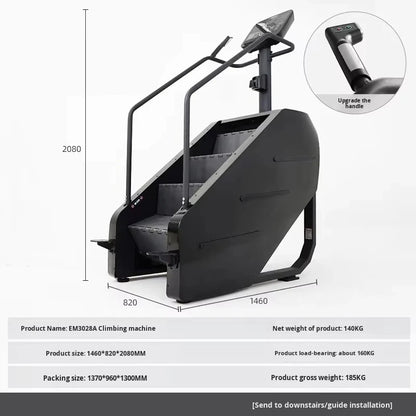 Gym Commercial Stair Climber Aerobic Exercise Machine Home Mountain Climbing Fitness Equipment EM3028D-B 1950x1180x1920mm