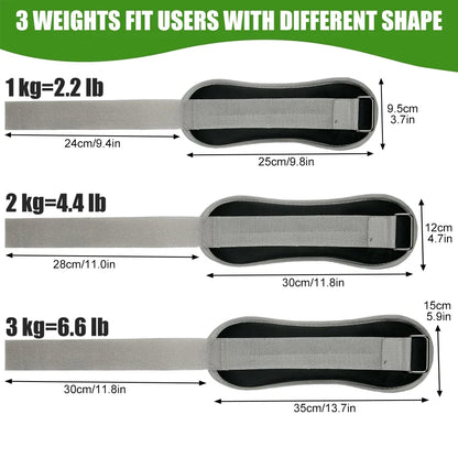 1Pair Wrist Ankle Weights, 1kg,2kg,3kg Wrist Leg Arm Weights, Comfortable Soft for Dancing, Running, Walking, Fitness, Workout