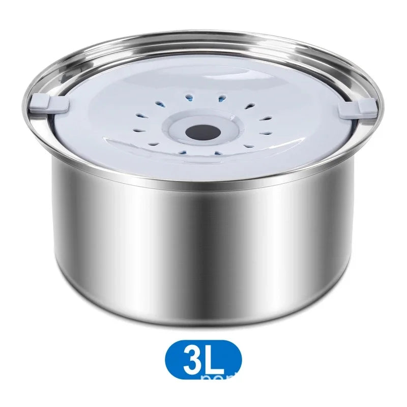 2L,3L Pet Floating Bowl Stainless Steel Non-Wetting Mouth Water Dispenser Portable Water Drinker Pet Supplies for Dog Cat