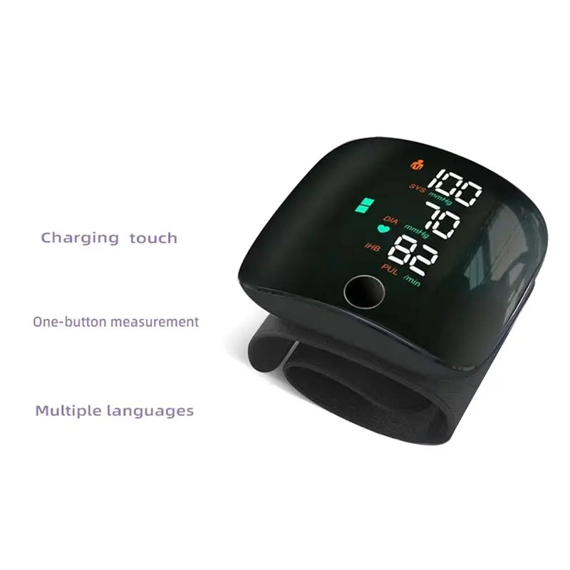 AEF7-Rechargeable Blood Pressure Meter Wrist Blood Pressure Eter Smart Touch Screen Blood Pressure Meter