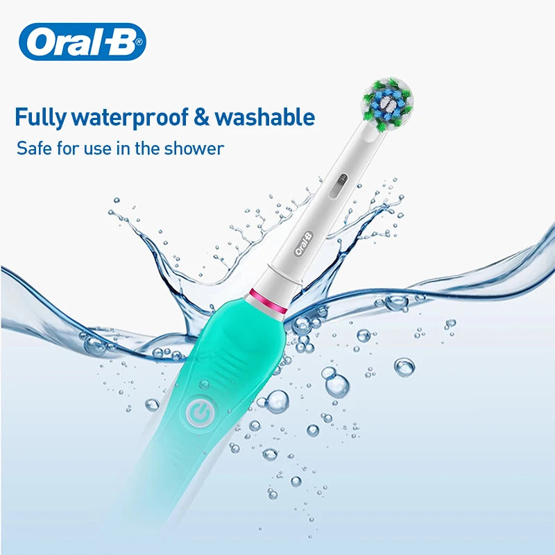 Oral B Pro600 Electric Toothbrush Rotation Oral Cleaning Teeth Whitening Cleaner Brush  2 Mins Timer Rechargeable Toothbrush