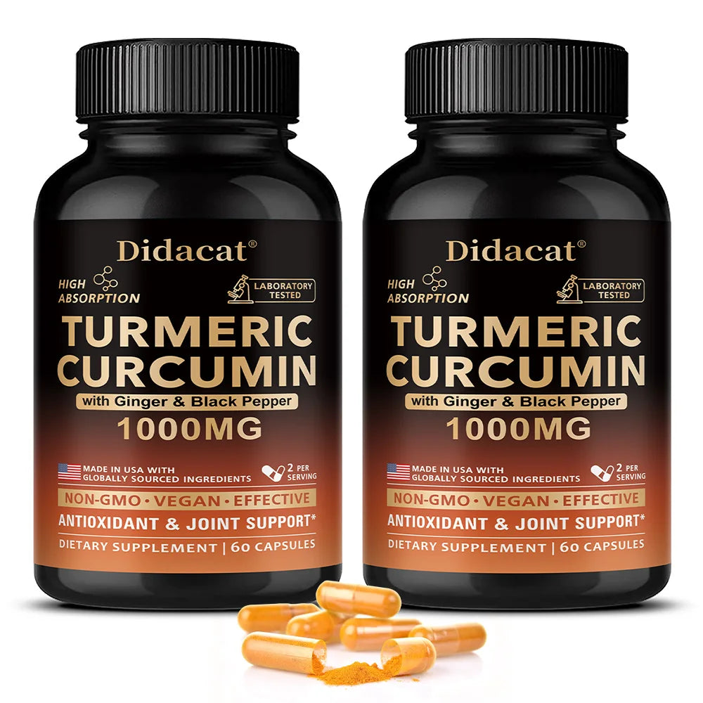Organic Turmeric Curcumin with Black Pepper Extract - High Absorption Ultra Potent Supplement, Joint Support, 120 Capsules