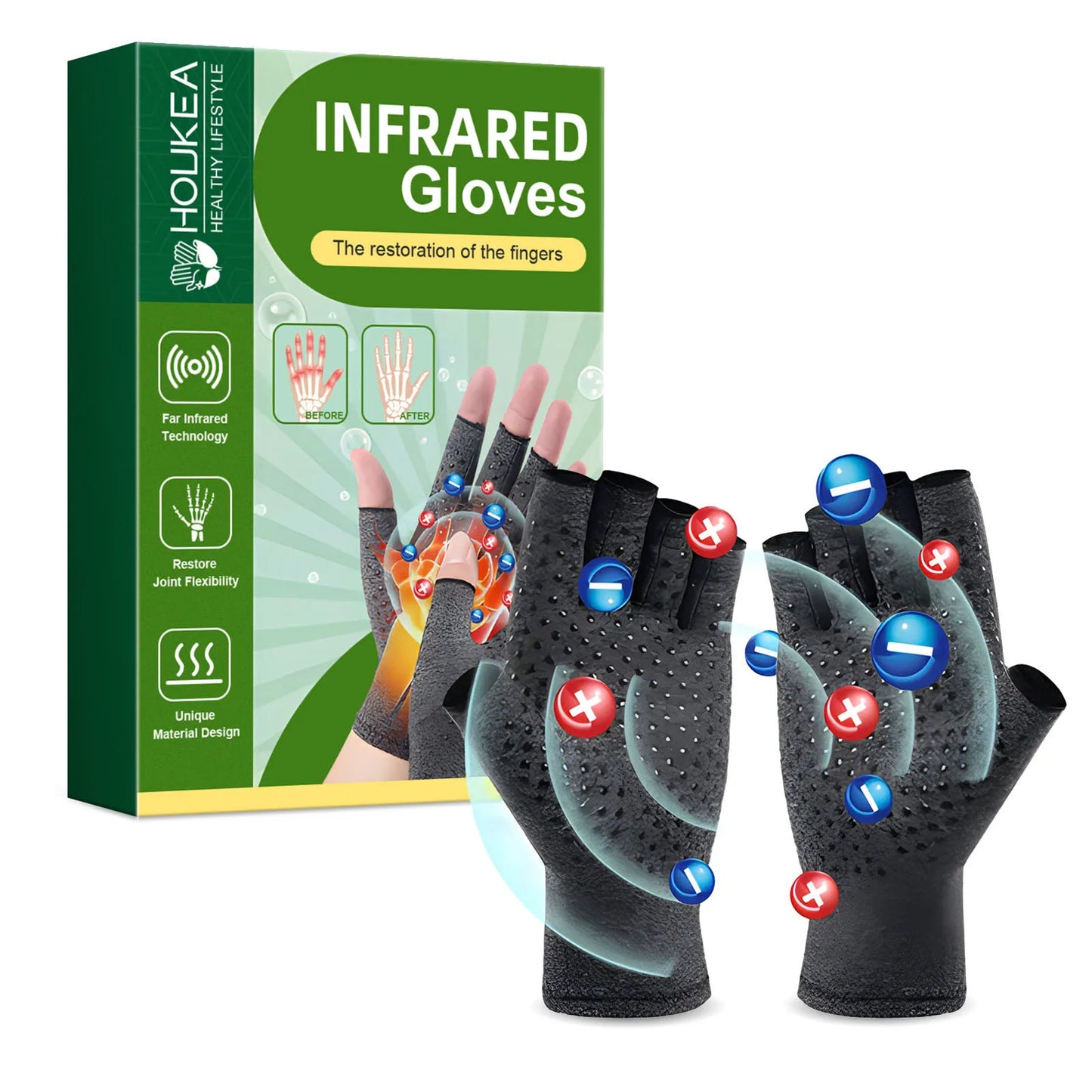 Compression Arthritis Gloves Half Finger Joint Pain Relief Rheumatoid Effective Reduce Joint Swelling Hand Wrist Support