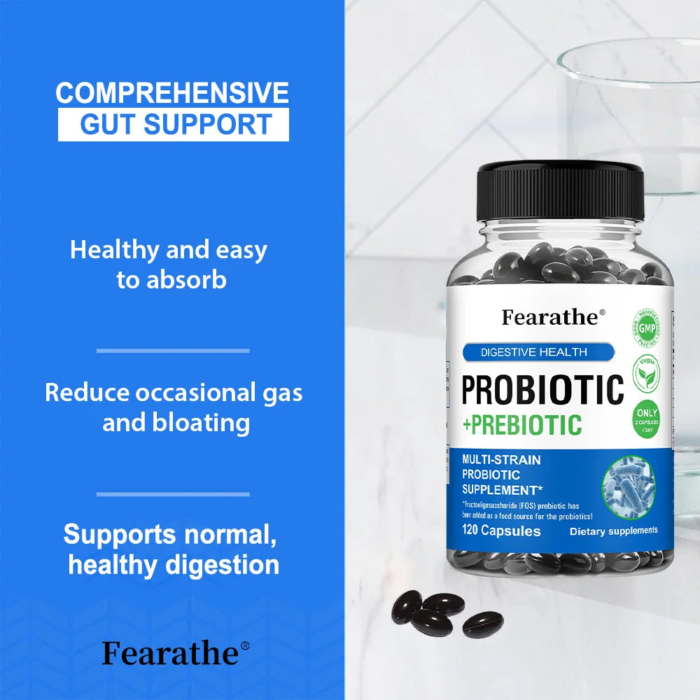 Prebiotics + Probiotics, Suitable for Both Men and Women - Mood and Digestive Support, Regulating Gut Microbiota Balance