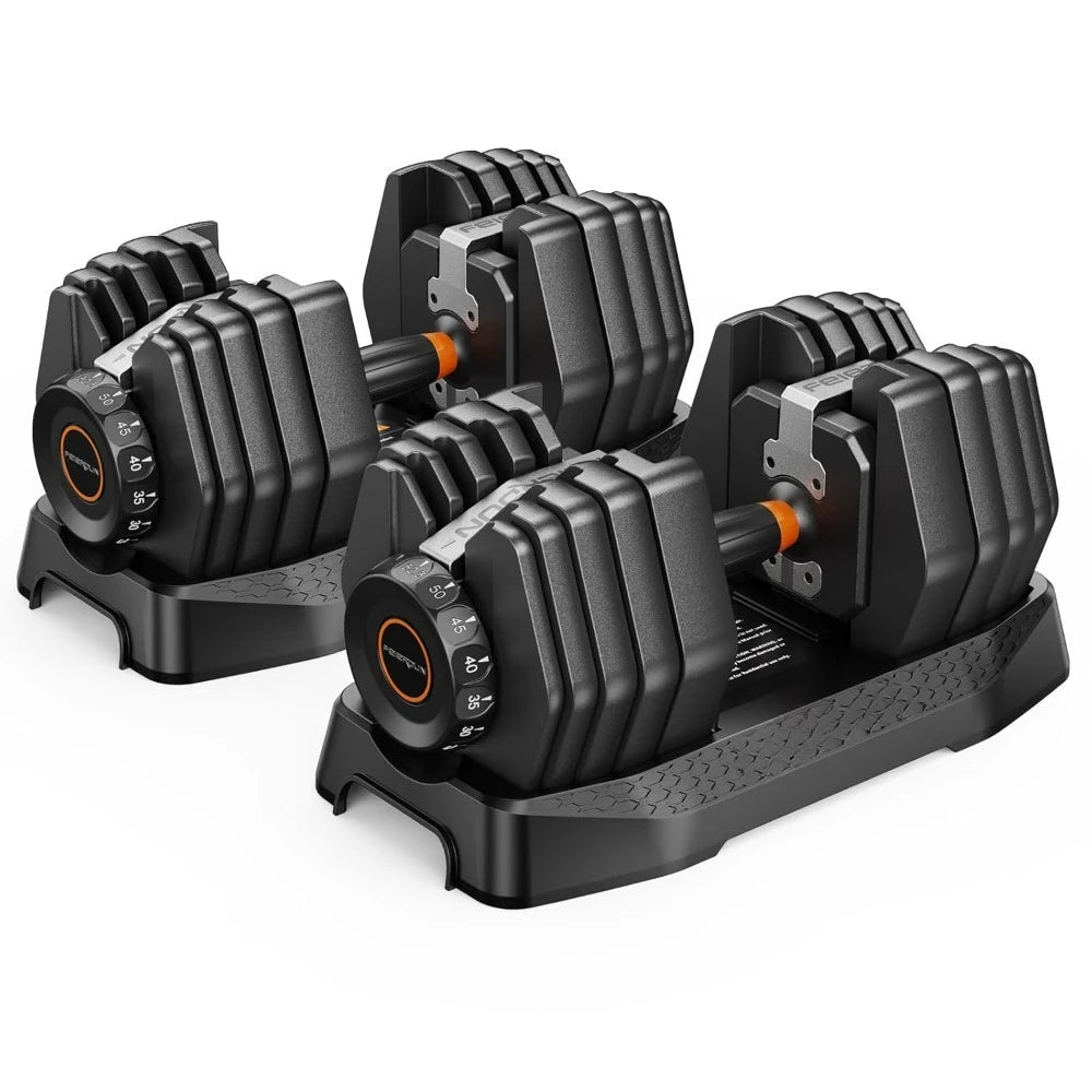 DB1 Quick Adjustable Dumbbell Set, 15-in-1 Weight Set Dumbbells 105lb/52.5lb with Storage Box, Quick Adjust Free, Customized