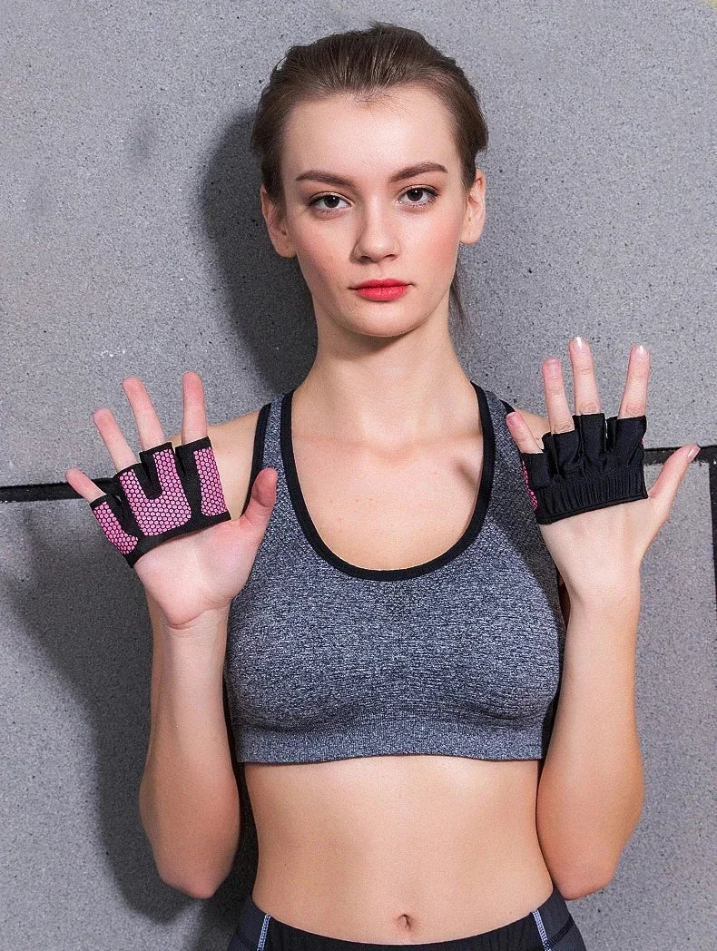 1pair Gym Fitness Half Finger Gloves Men Women for Crossfit Workout Glove Power Weight Lifting Bodybuilding Hand Protector
