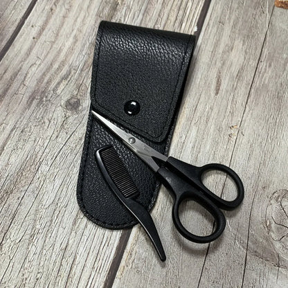 Mens Beard Grooming and Trimming Kit Beard Eyebrow Nose Hair Scissors Comb Facial Trimming  Facial Beard Cleaning Tool