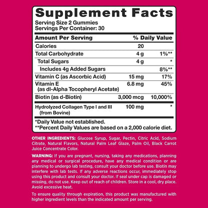 Hair, Skin & Nails Gummies | Hair Vitamins for Men and Women | Biotin SupplementsSupplements