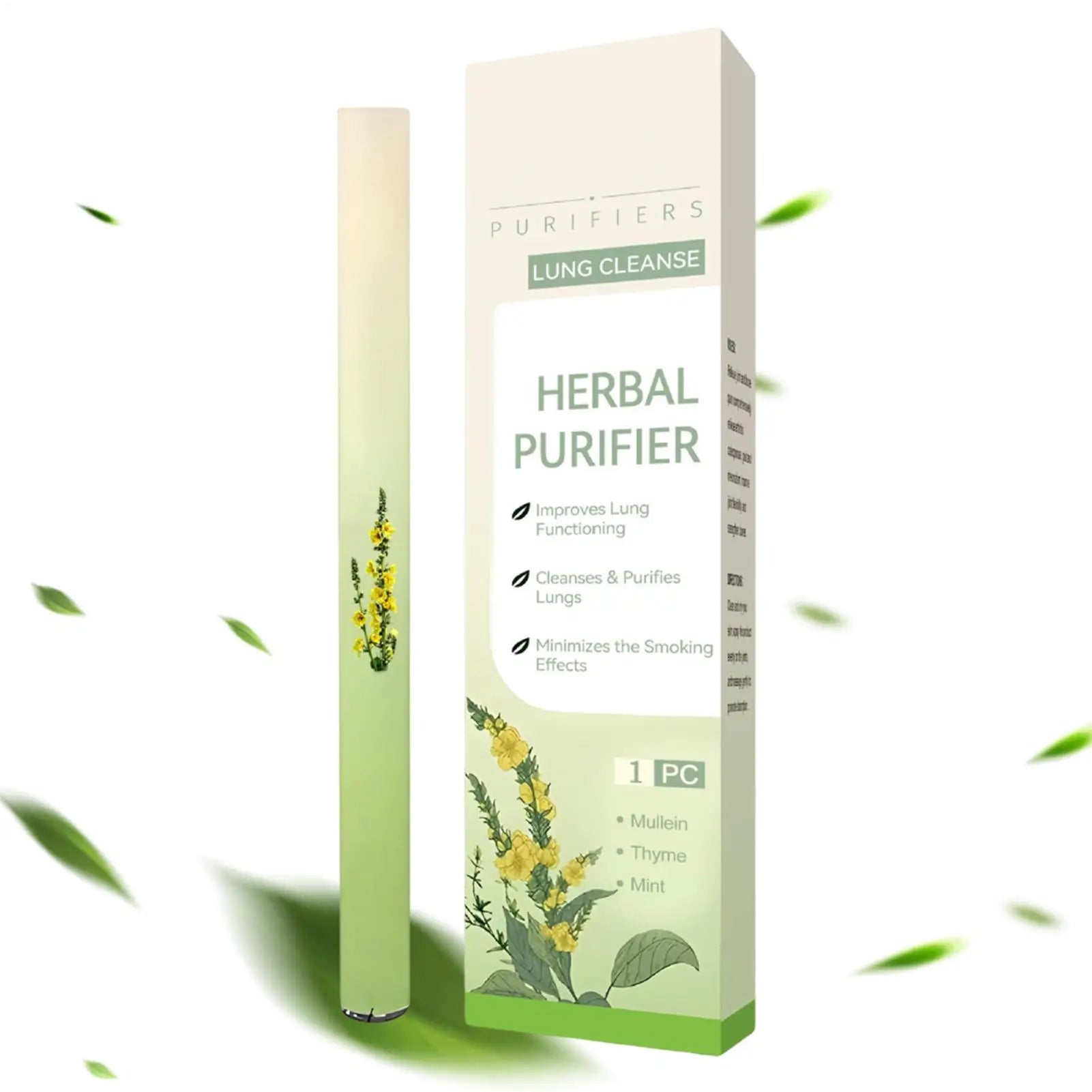 Herbal Diffuser Pen Feltwort Natural Lung Cleansing Purifier Aromatherapy Clear Air Inhaler Breathing Improve Health Care Sticks