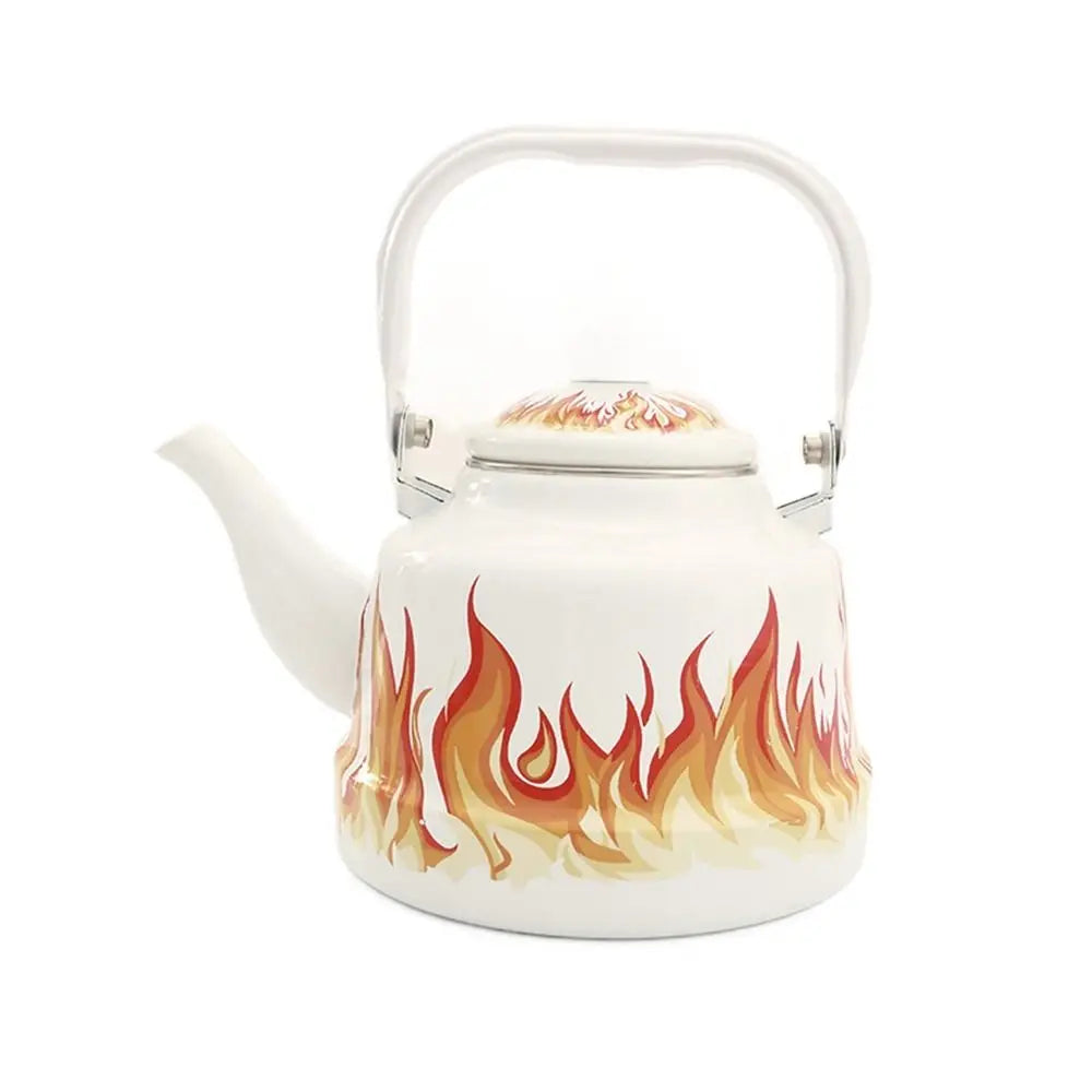 Teakettle Enamel Enamel Tea Kettle European Style 2.5L Tea Pot Comfortable Handle Handmade Water Jug Restaurant