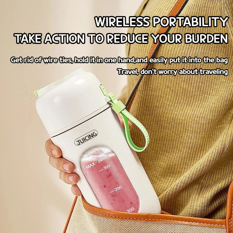 Wireless Charging Electric Juicer Cup for Smoothies, Shaved Ice, and Juices - 12-Blade Stainless Steel Portable Blender