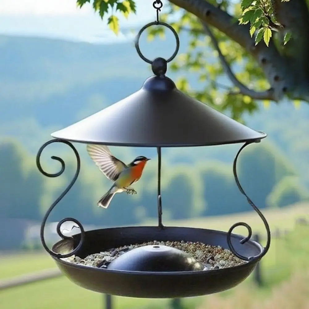 Pet Feeding Supplies Iron Bird Feeder Windproof Rainproof Bird Food Dispenser Hanging Multi-purpose Bird Water Bowl Drinking