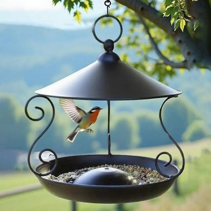 Pet Feeding Supplies Iron Bird Feeder Windproof Rainproof Bird Food Dispenser Hanging Multi-purpose Bird Water Bowl Drinking