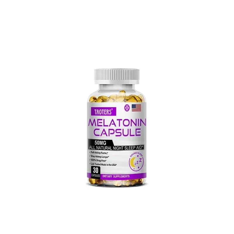 Melatonin Capsules 50mg - Promote Falling Asleep Quickly, Calm The Mind, Natural Sleep Aid Supplement