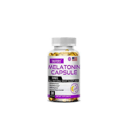 Melatonin Capsules 50mg - Promote Falling Asleep Quickly, Calm The Mind, Natural Sleep Aid Supplement
