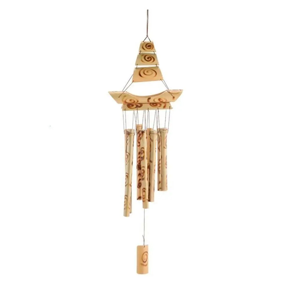 Bamboo Bamboo Wind Chimes New Handmade Pendant Bell Wind Chime Retro Crafts Gift Wall Hanging Windchimes Indoor Outdoor