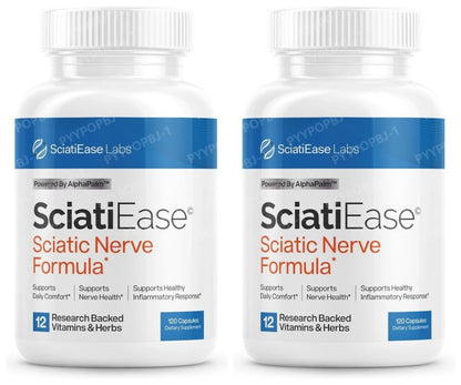 SciatiEase Sciatic Nerve Health Support Supplement with AlphaPalm Pea Vitamin B Complex and Alpha Lipoic Acid 300mg 120ct