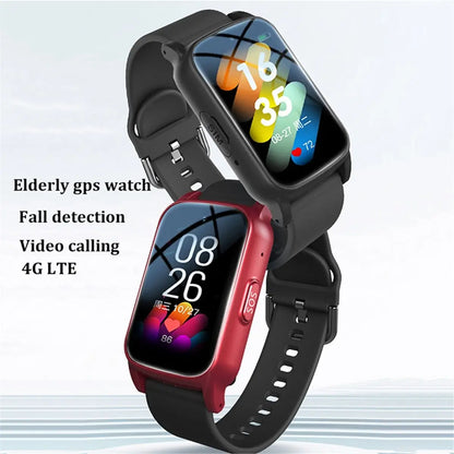 Punctual- 4G Elderly Smart Watch with GPS,SOS,Fall Detection Emergency Support,AI Health Monitoring for Elderly Black A