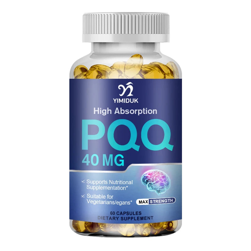 PQQ Capsules Supplement 40 mg - Mitochondrial Biogenesis & Metabolism - Supports Brain, Heart Health & Cognitive Function