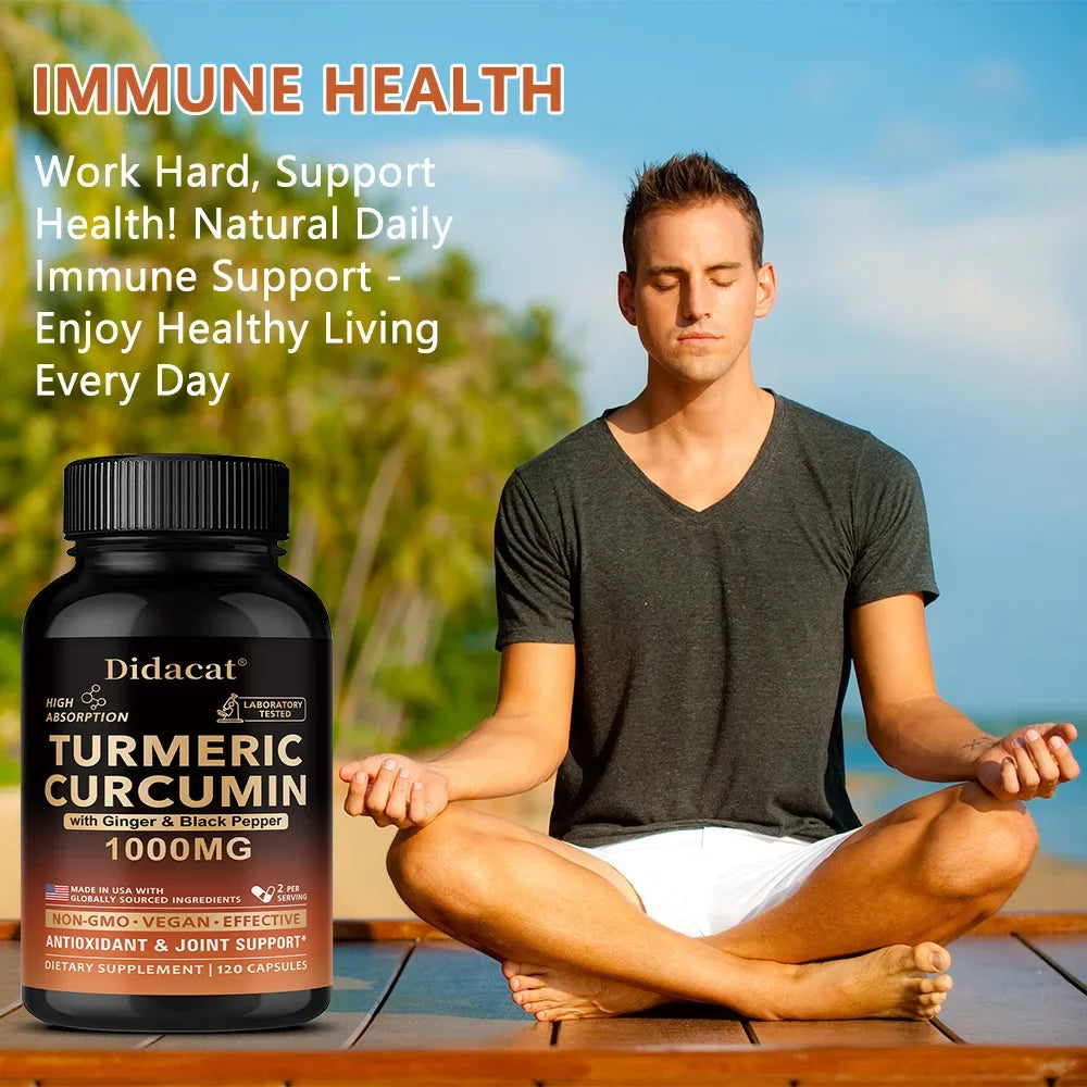 Organic Turmeric Curcumin with Black Pepper Extract - High Absorption Ultra Potent Supplement, Joint Support, 120 Capsules