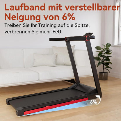 3.5HP Foldable Treadmill 350lbs Adjustable 6% Incline Walkingpad for Home/Office LCD APP Data Treadmills 10MPH Exercise Machine