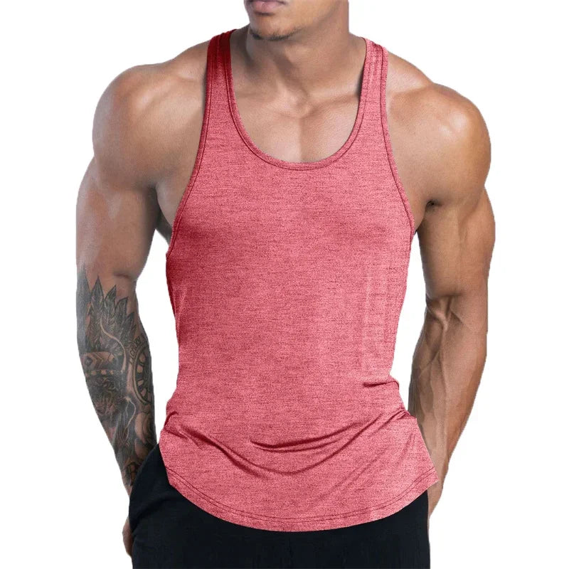 New Fitness Vest Summer Fitness Training Inner Shorts Running Vest Basketball Quick-drying Elastic Loose Sports Vest Men's Top