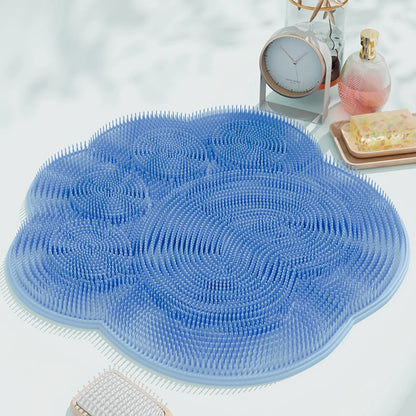 Back Foot Scrubber for Shower Foot Scrubber Bath Mat with Suction Cup Wall Mounted Dead Skin Cleaner