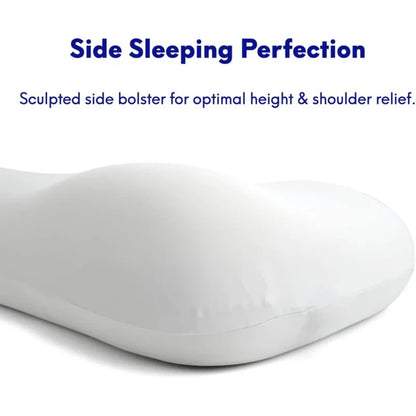 Deep Sleep Pillow, Patented Ergonomic Contour Design for Side & Back Sleepers, Orthopedic Cervical Shape Gently Cradles Head