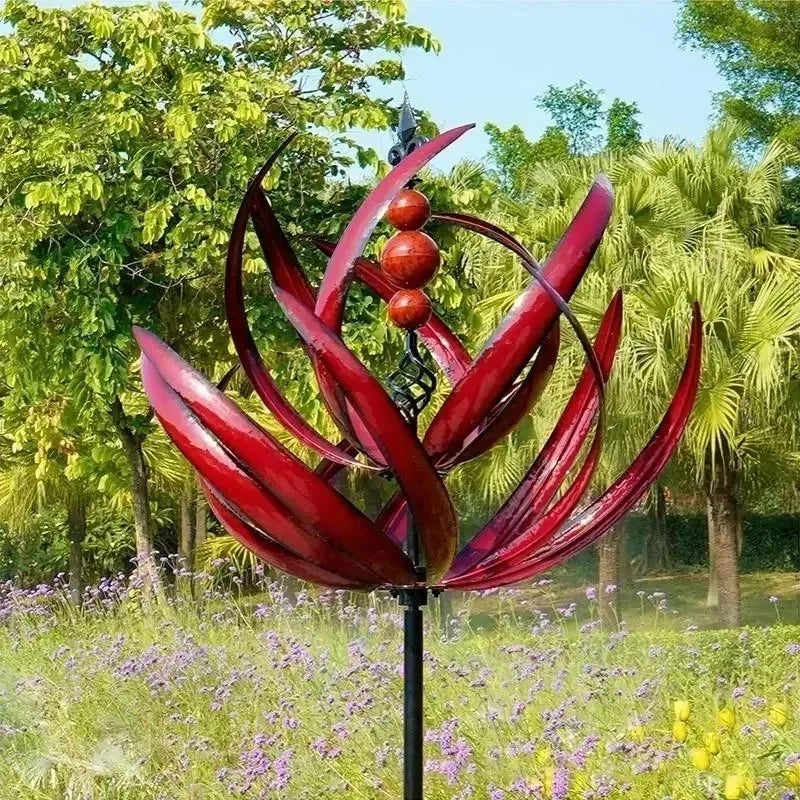 Wind Spinner For Yard Garden Outdoor Large Metal Kinetic Wind Sculptures Yard Lawn Art Outdoor Decor With Stake