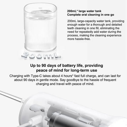 2025 New MIJIA Portable Oral Irrigator 2 Dental Teeth Whitening Flosser bucal tooth Cleaner vibration waterpulse Water Thread