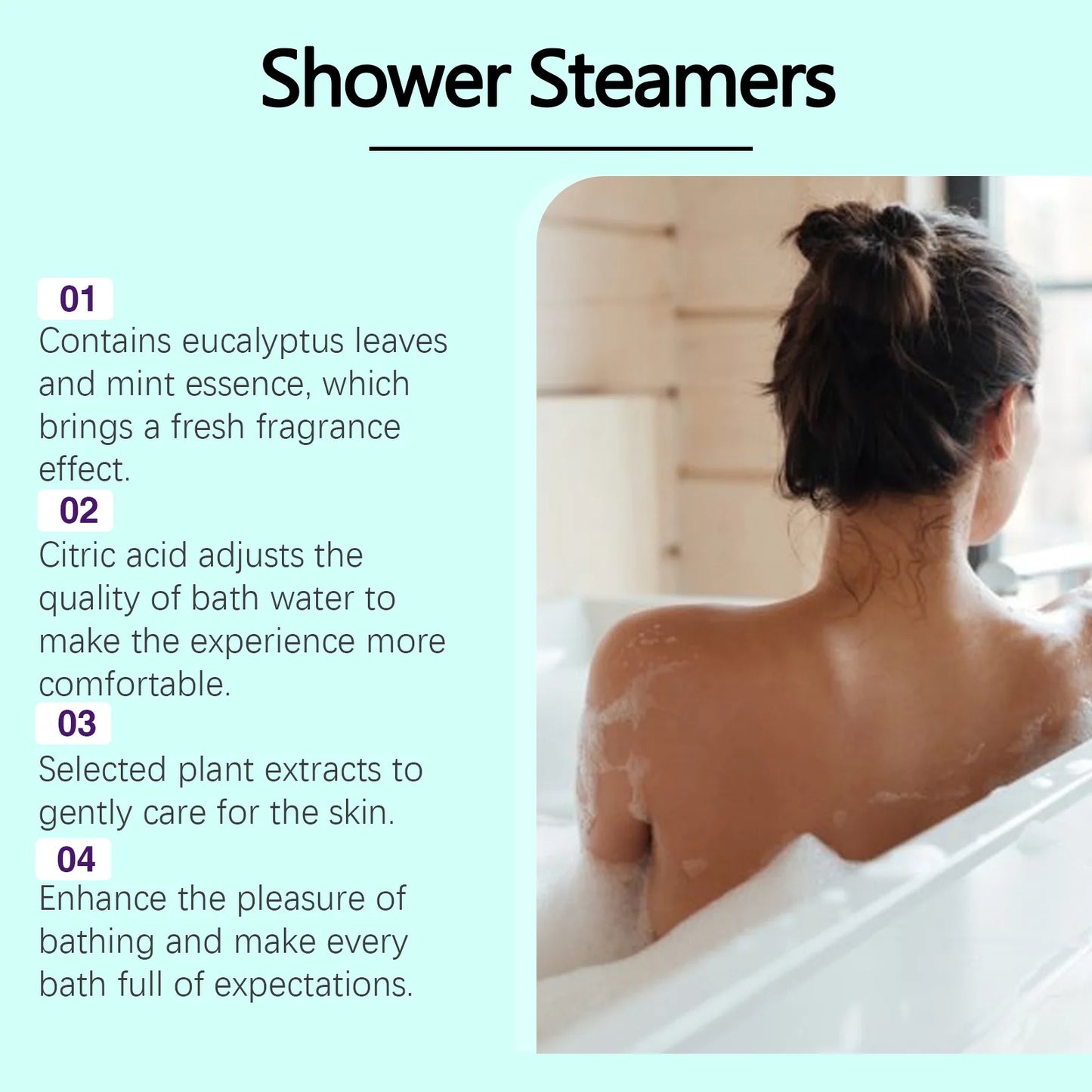 OceAura Shower Steamers Eucalyptus Mint Relax Mind Body Cleaning Lavender Rose Shower Steamers Tablets Bath and Shower Products