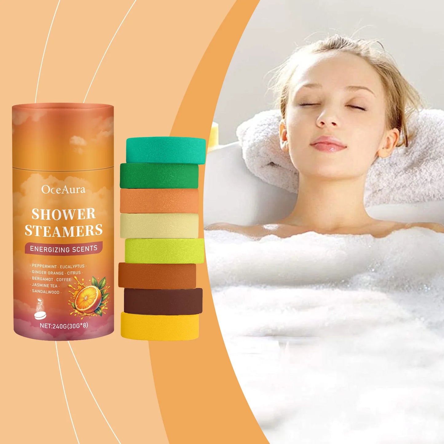 Aromatherapy Shower Tablets Refreshing Soothing Fatigue Stress Relief Assisting Sleep Deep Cleaning Moisturizing Shower Steamer