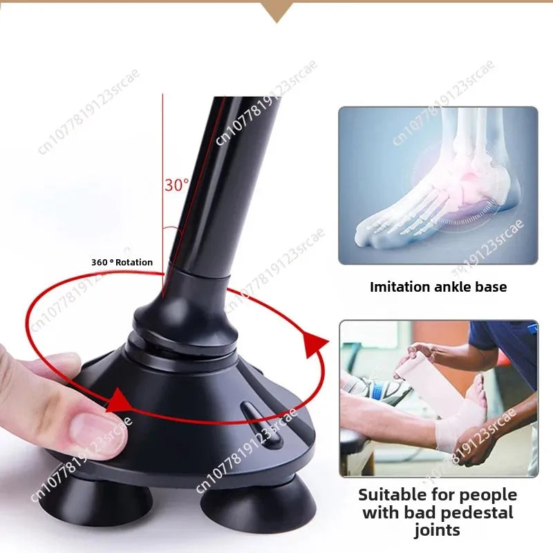 Elderly Adjustable L-ED Walking Cane FM Radio MP3 Smart Safety Fall Alarm Walking Stick Trusty Sticks for the Elder Fathers