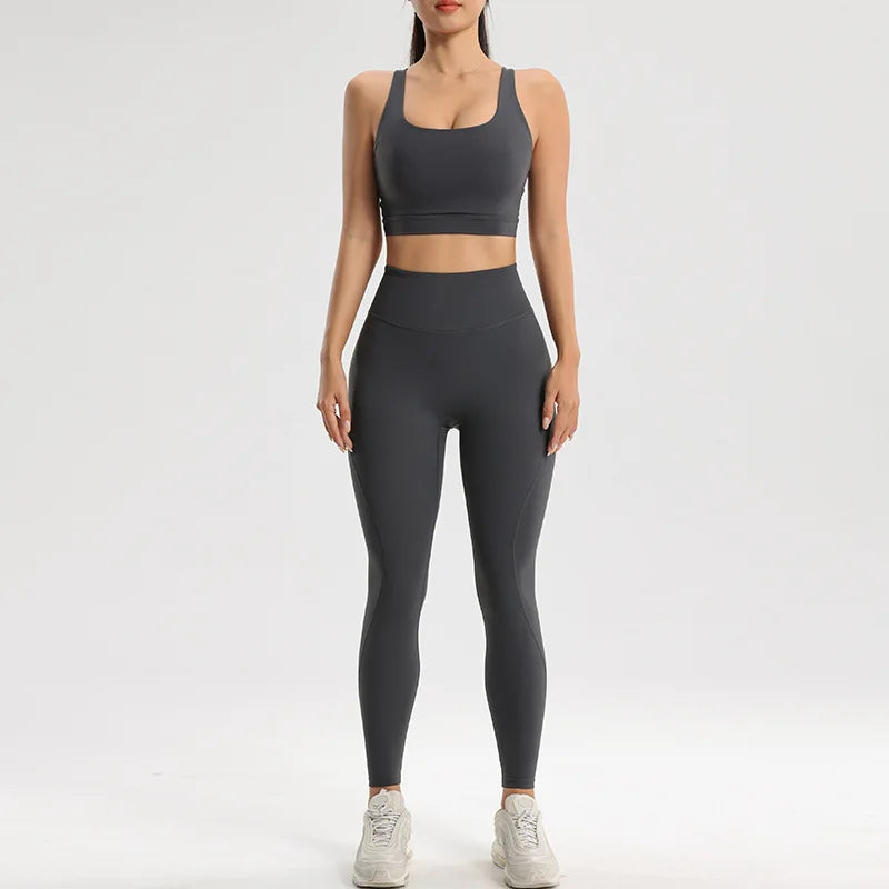 Women's fitness suit yoga running two-piece set of bra underwear quick-dry bottom pants
