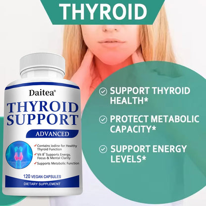 Thyroid Supplement with L-tyrosine, Iodine, Zinc & Selenium - Promotes Memory, Cognitive, Thyroid Health and Metabolism, NON-GMO