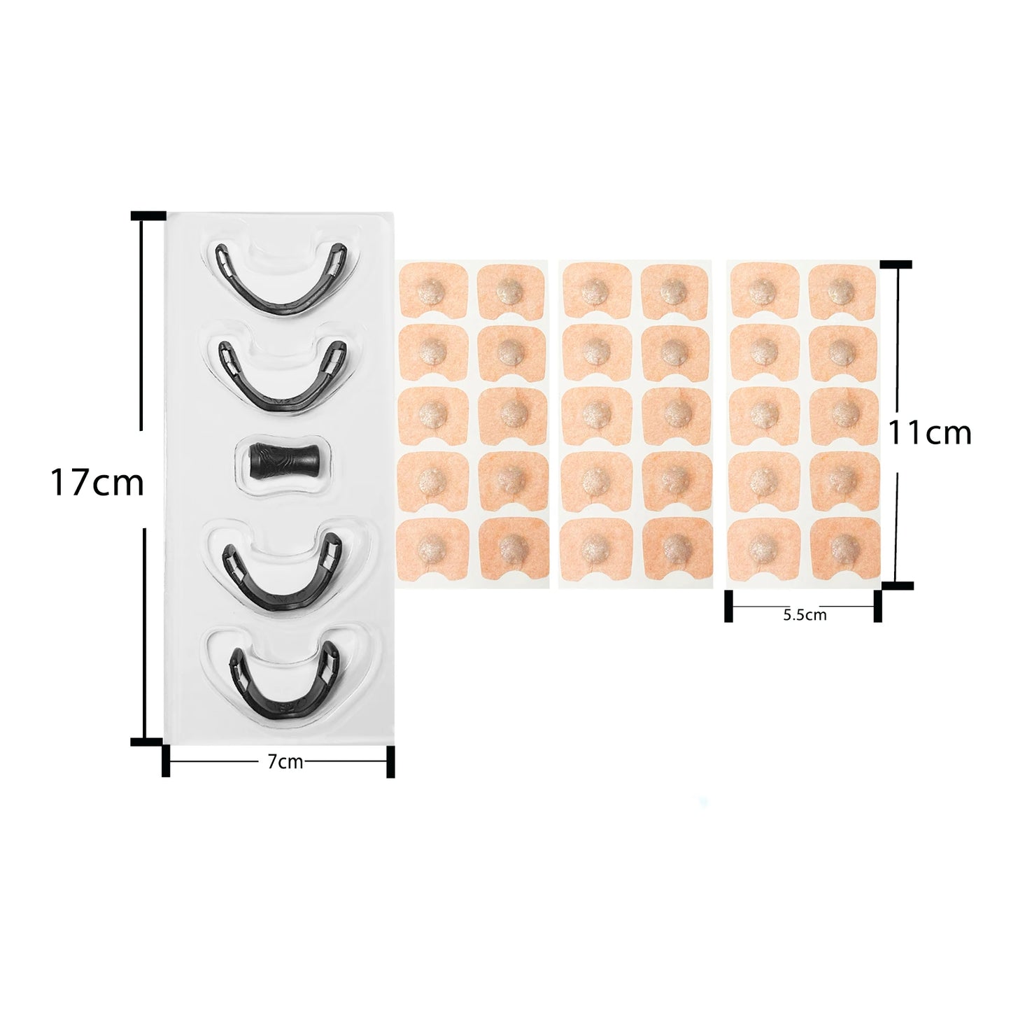 Magnetic Sleep Aid Nasal Kit - 4 Nose Clips & 30 Nasal Strips for Sleep Disorders, Non-irritating Waterproof Breathable, Instant