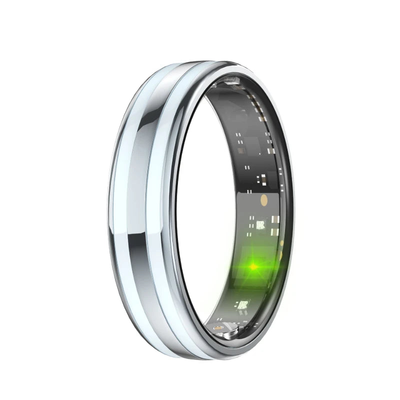 Smart Ring - Fitness Tracker with Sleep Monitor, Pedometer & 20+ Exercise Modes, IP68 Waterproof, USB Rechargeable, Stainless S