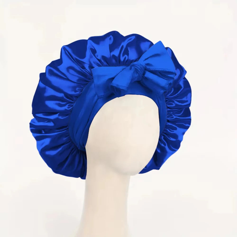 Silk Bonnet for Sleeping Women Satin Night Sleep Cap with Tie Band Scarf Wrap Hair Bonnet for Curly Hair Shower Caps  for Bath