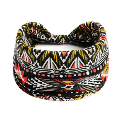 Boho Headbands Wide Knot Hair Scarf Floral Print Hairband Stretch Turban Headwrap Cotton Head Band Fashion Accessories for Women