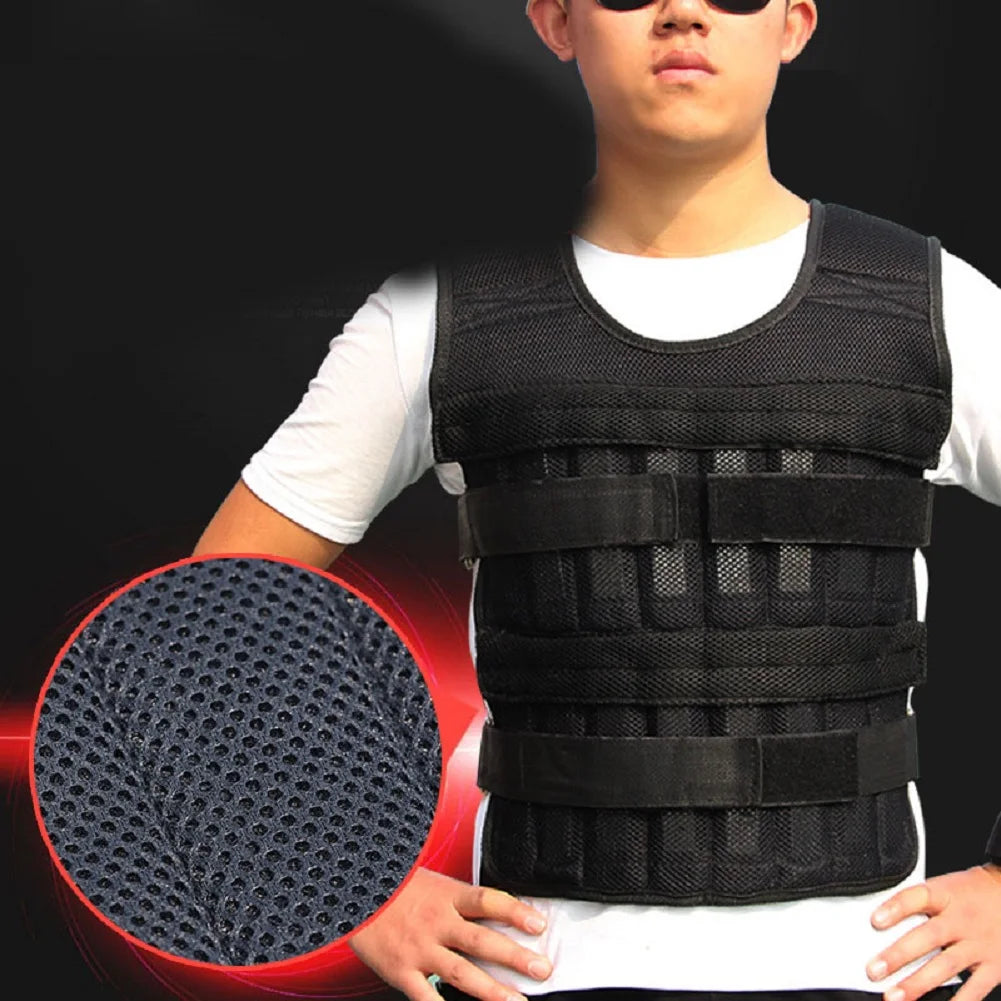 20kg Loading Weighted Vest Adjustable Loading Weight Jacket Boxing Running Sling Weight Training Workout Fitness Exercise Vest