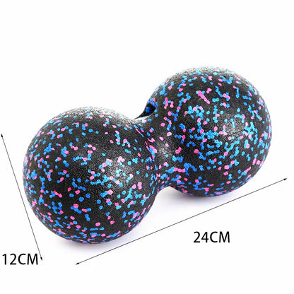 24*12CM Fitness Peanut Fascia Ball EPP Massage Ball Double Lacrosse Ball Perfect for Plantar Fasciitis Trigger Point Deep Tissue
