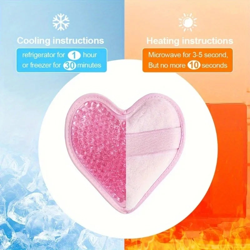 Heart Shaped Ice Pack Hot & Cold Therapy - Reusable Gel Pack for Pain Relief, Swelling, First Aid, Muscle Soreness