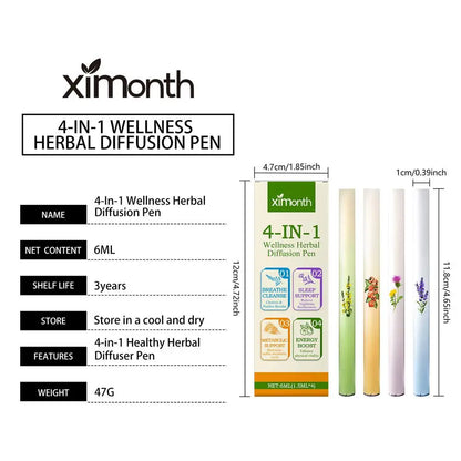 Herbal Diffuser with Mullein/Thyme/Mints Guarana/Green Tea Natural Energy Boost Clear Breathing Support for All Ages